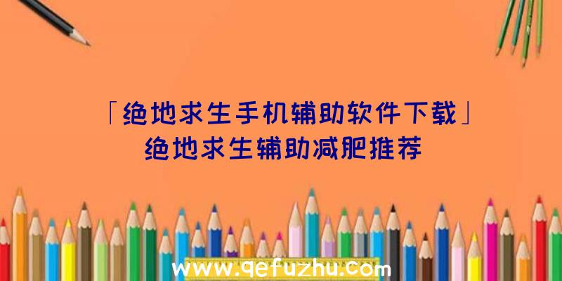 「绝地求生手机辅助软件下载」|绝地求生辅助减肥推荐